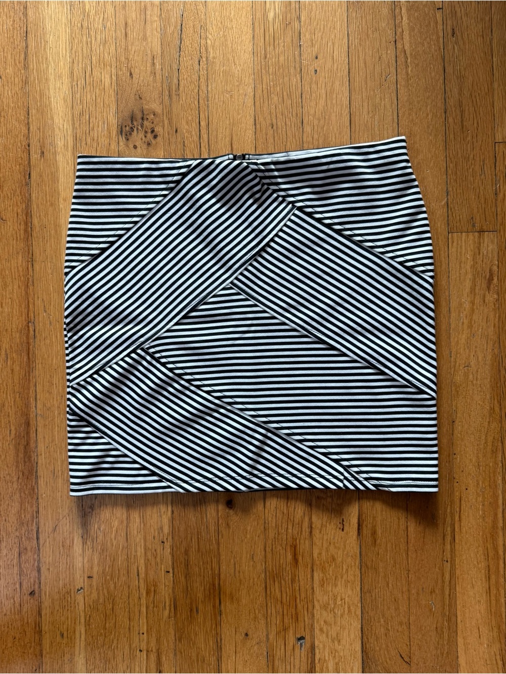 Xhilaration Black and White Striped Mini Skirt